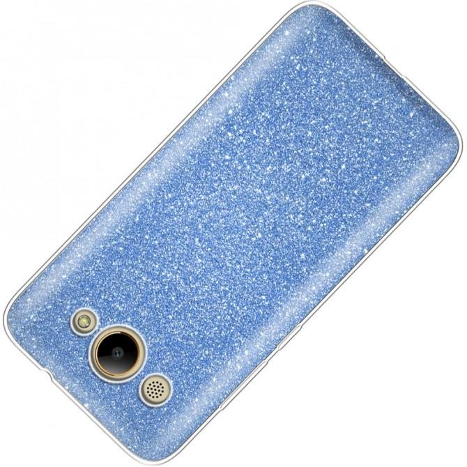 Чохол Silicone 3in1 Блискітки для Huawei Y3 2017 Синій-2