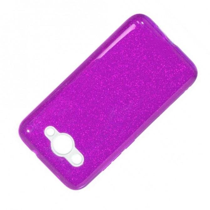 Чохол Silicone 3in1 Блискітки для Huawei Y3 2017 Фіолетовий-2