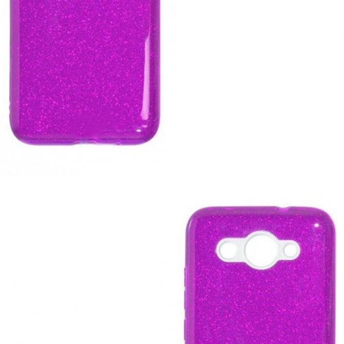 Чохол Silicone 3in1 Блискітки для Huawei Y3 2017 Фіолетовий-3