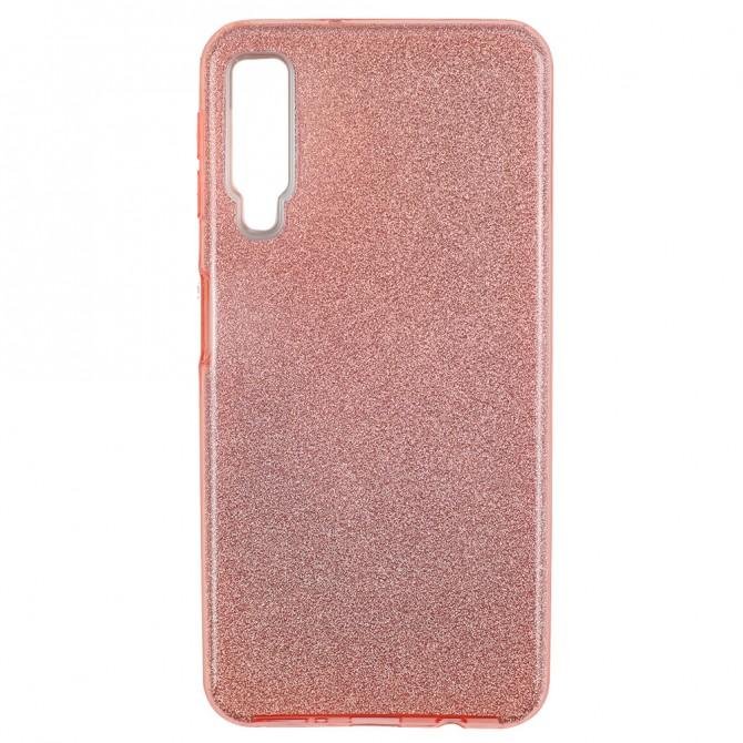 Чехол Silicone 3in1 Блёстки для Samsung A750 Galaxy A7 2018 Pink-1
