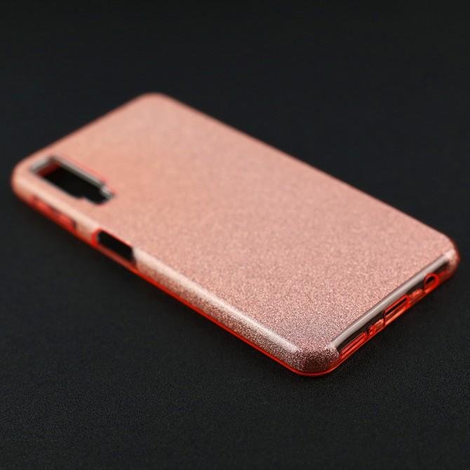 Чехол Silicone 3in1 Блёстки для Samsung A750 Galaxy A7 2018 Pink-3