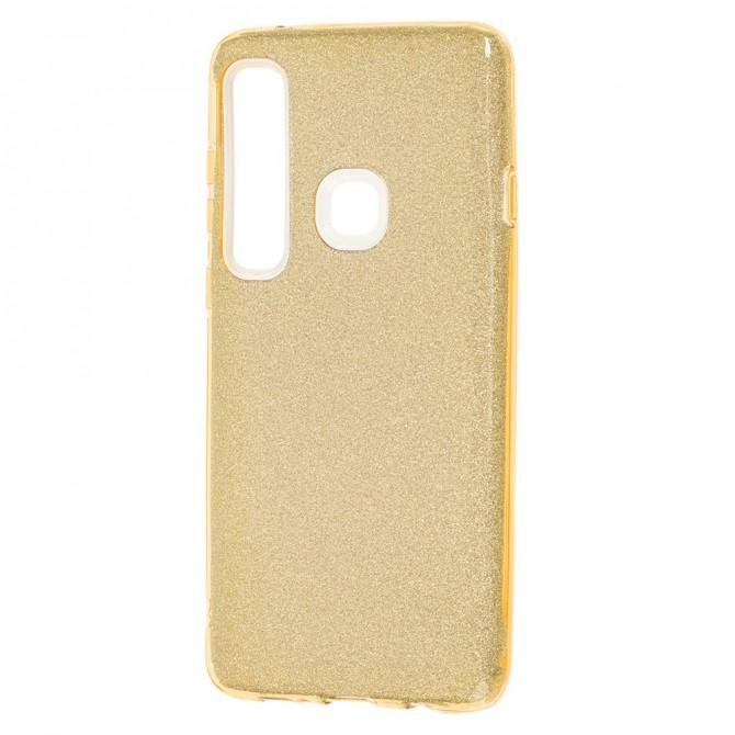 Чехол Silicone 3in1 Блёстки для Samsung A9 2018 (A920) Gold-1