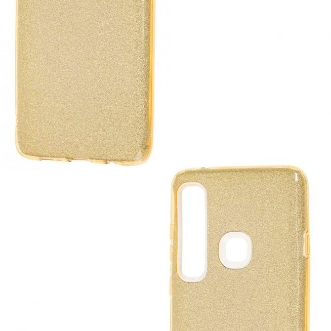 Чехол Silicone 3in1 Блёстки для Samsung A9 2018 (A920) Gold-2