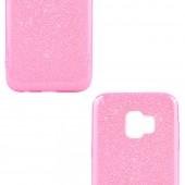 Чехол Silicone 3in1 Блёстки для Samsung J260 Galaxy J2 Core 2018 Pink