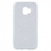 Чохол Silicone 3in1 Блискітки для Samsung J260 Galaxy J2 Core 2018 Білий