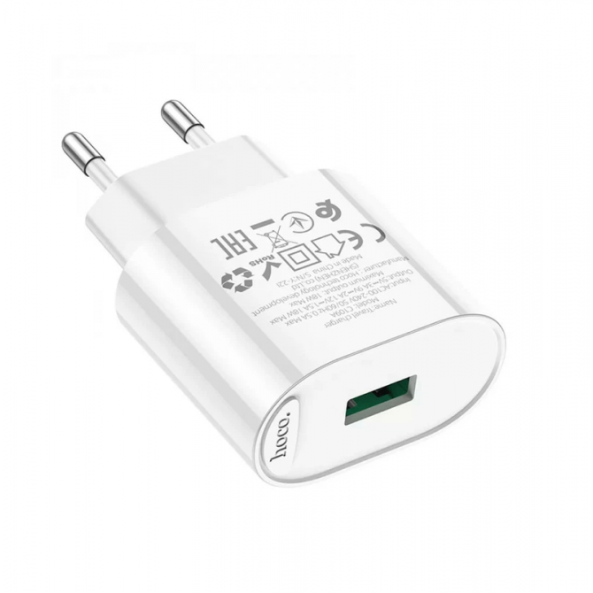 Сетевое зарядное устройство 1 Type-C Hoco C109A Fighter RD 20W White-2