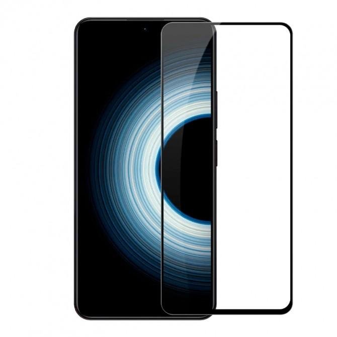 Захисне скло для XIAOMI 12T/ 12T Pro Full Glue (0.25 мм, 2.5D, чорне) ЛЮКС