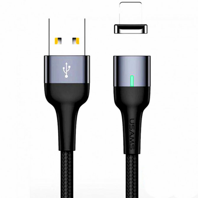 Магнітний кабель Usams U28 US-SJ326 Aluminum Alloy Lightning Cable 1m (SJ326USB03)