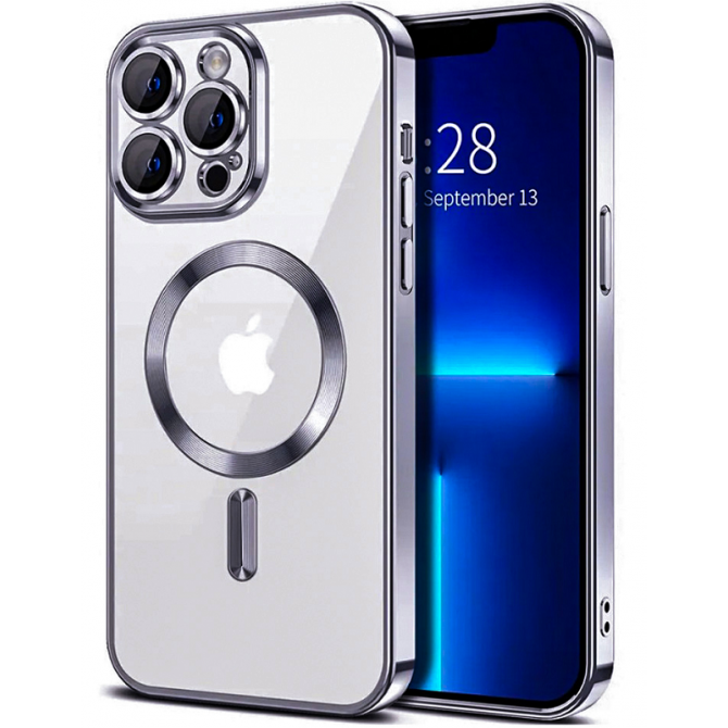 Силиконовый чехол SHINING with MagSafe для iPhone 16 Pro Темно Серый