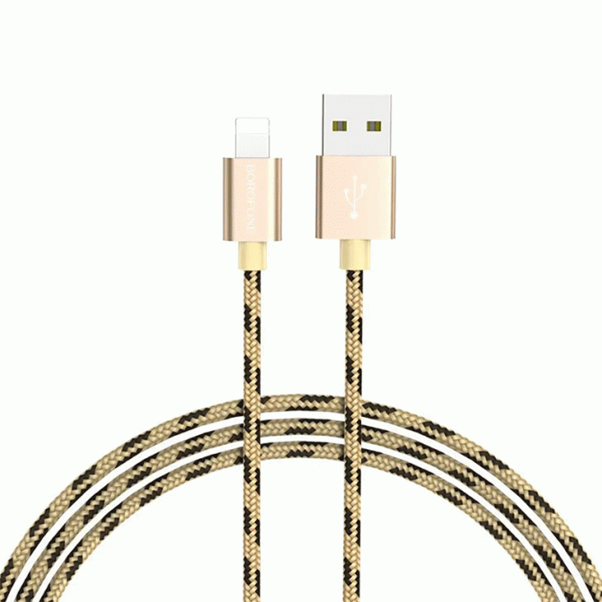 Кабель Borofone BX24 Nylon Lightning Gold 1m