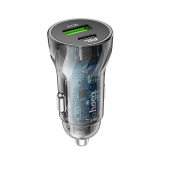 Автомобильное зарядное устройство 1USB+Type-C Hoco Z47A 30W Black