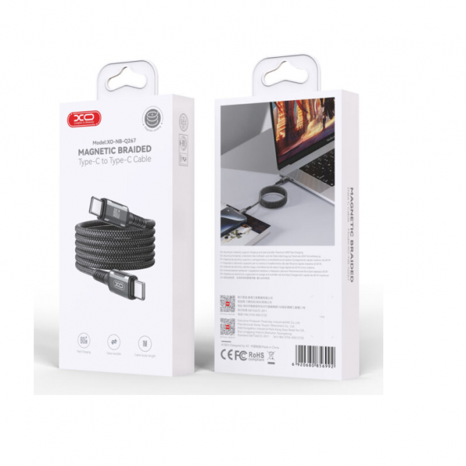Кабель XO NB-Q267 60W Type-C to Type-C Black-3