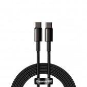 Кабель Baseus Tungset Gold Fast Charging Type-C/Type-C 100W (CATWJ-A01) Black 2m