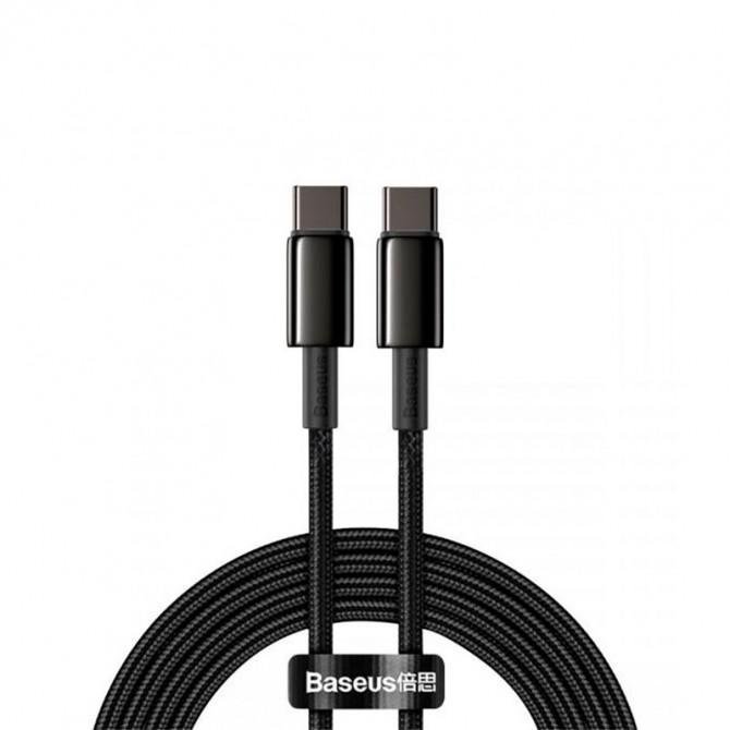 Кабель Baseus Tungset Gold Fast Charging Type-C/Type-C 100W (CATWJ-A01) Black 2m