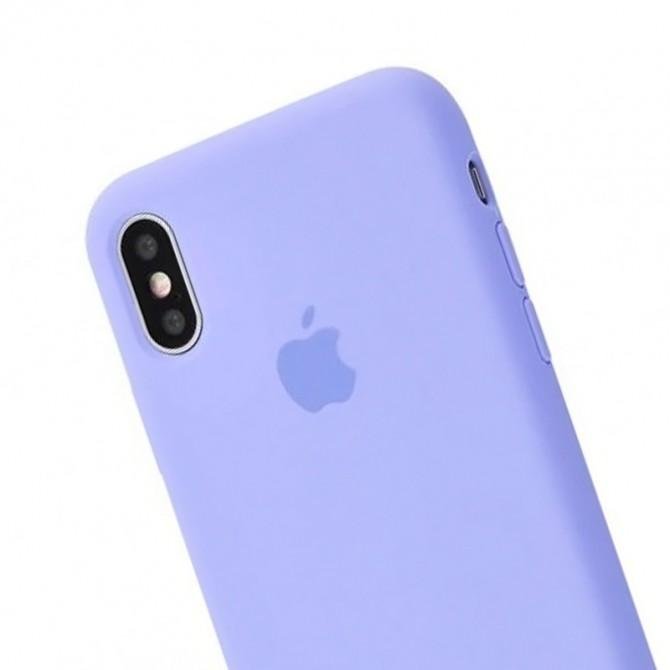 Оригинальный силиконовый чехол для iPhone X/Xs Лиловый-2