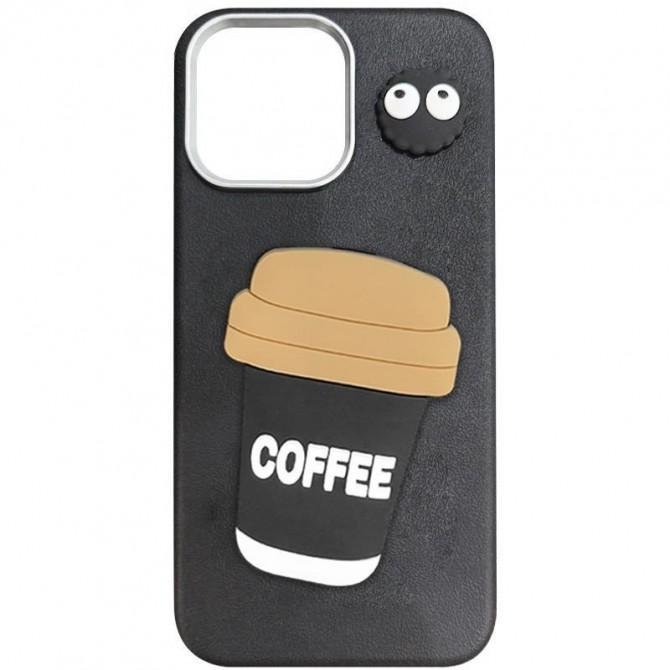 Чохол TPU Leather Toys для Apple iPhone 15 (6.1") (Coffee / Black)