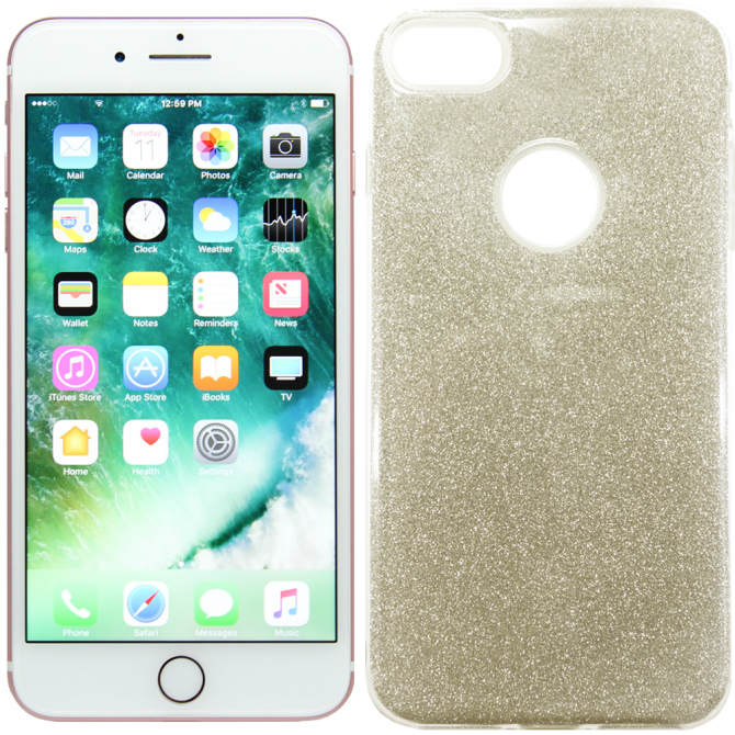 Чехол Remax Glitter Silicone Case для iPhone 7 Gold