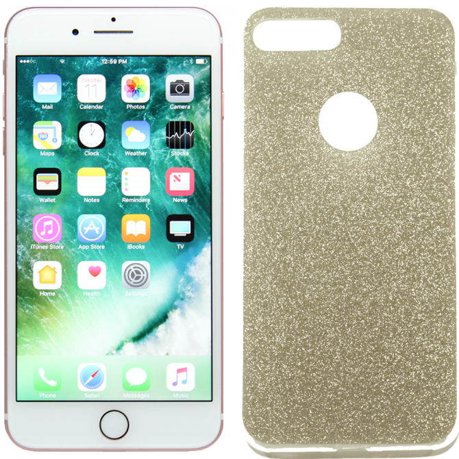 Чехол Remax Glitter Silicone Case для iPhone 7 Plus Gold