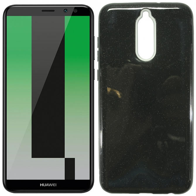 Чехол Silicone 3in1 Блёстки для Huawei Mate 10 Lite Чёрный