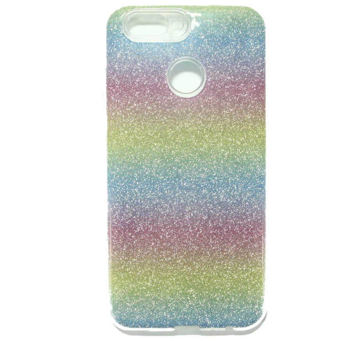 Чехол Silicone 3in1 Блёстки для Huawei NOVA 2 2017 Rainbow