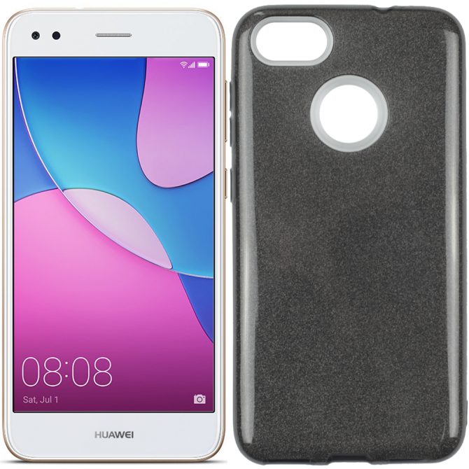 Чохол Silicone 3in1 Блискітки для Huawei NOVA LITE 2017 Чорний