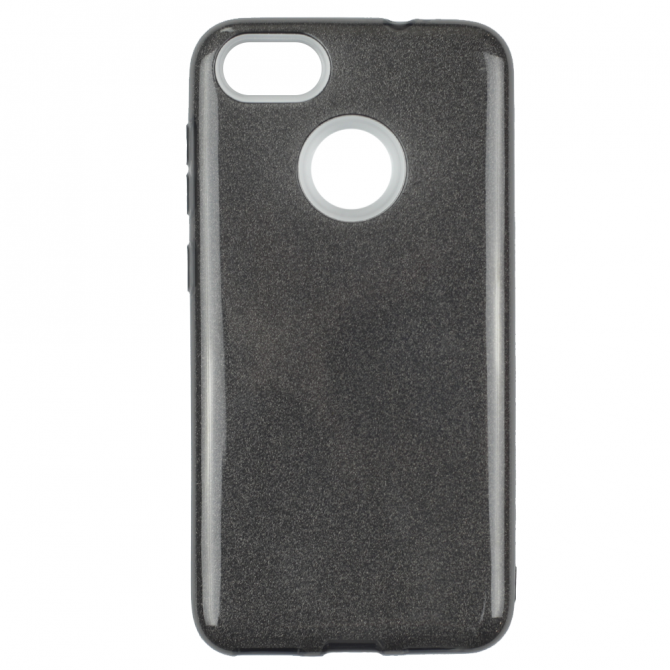 Чохол Silicone 3in1 Блискітки для Huawei NOVA LITE 2017 Чорний-1