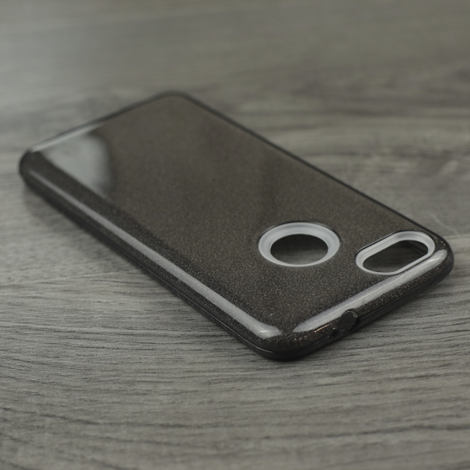 Чохол Silicone 3in1 Блискітки для Huawei NOVA LITE 2017 Чорний-3