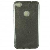 Чехол Silicone 3in1 Блёстки для Huawei P8 Lite (2017) Чёрный