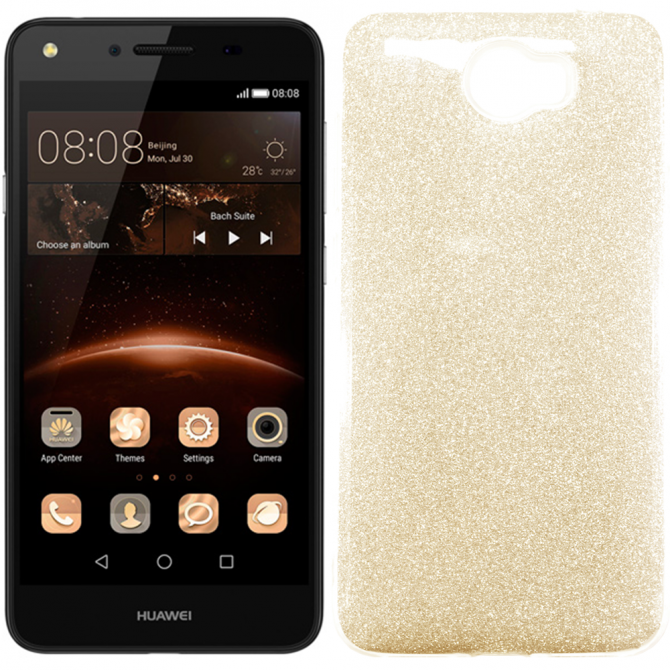 Чехол Silicone 3in1 Блёстки для Huawei Y5 II Gold
