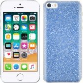 Чохол Silicone 3in1 Блискітки для iPhone 5 Синій