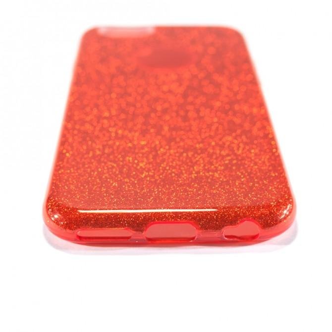 Чехол Silicone 3in1 Блёстки для iPhone 5 Red-2