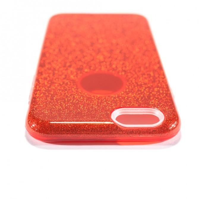 Чехол Silicone 3in1 Блёстки для iPhone 5 Red-3