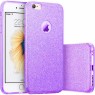 Чохол Silicone 3in1 Блискітки для iPhone 5 Фіолетовий