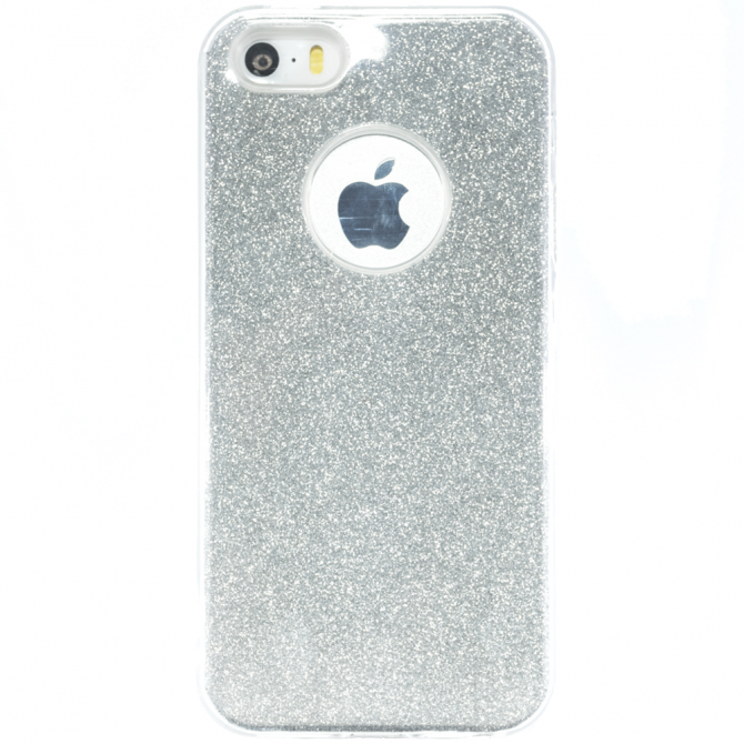 Чохол Silicone 3in1 Блискітки для iPhone 5 Білий-1