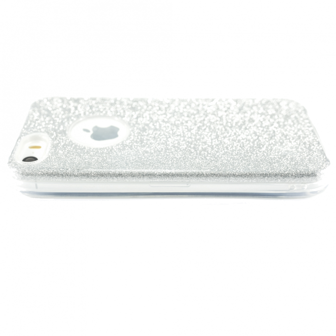 Чохол Silicone 3in1 Блискітки для iPhone 5 Білий-2