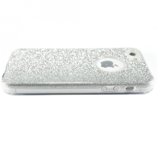 Чохол Silicone 3in1 Блискітки для iPhone 5 Білий-3