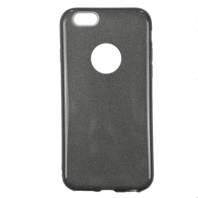 Чехол Silicone 3in1 Блёстки для iPhone 6 Чёрный-1