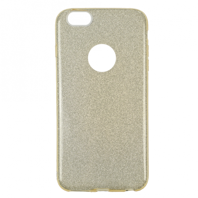 Чехол Silicone 3in1 Блёстки для iPhone 6 Gold-1