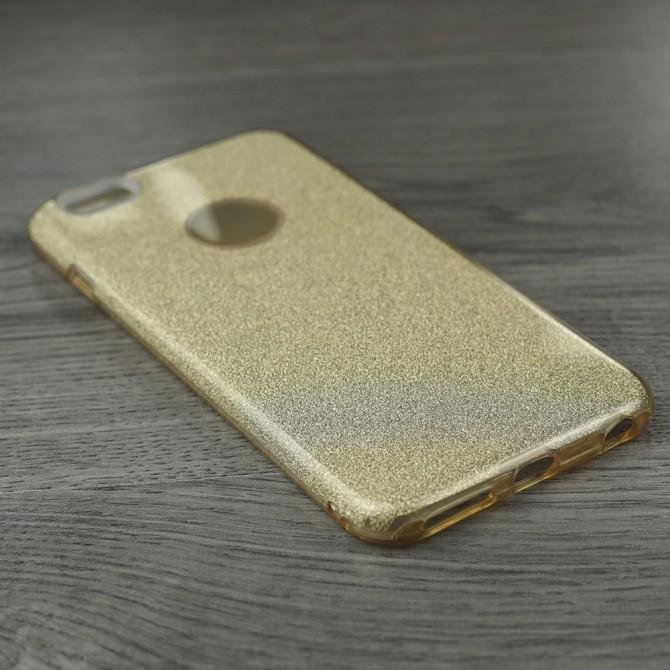 Чехол Silicone 3in1 Блёстки для iPhone 6 Gold-2