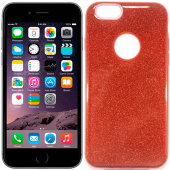 Чехол Silicone 3in1 Блёстки для iPhone 6 Red