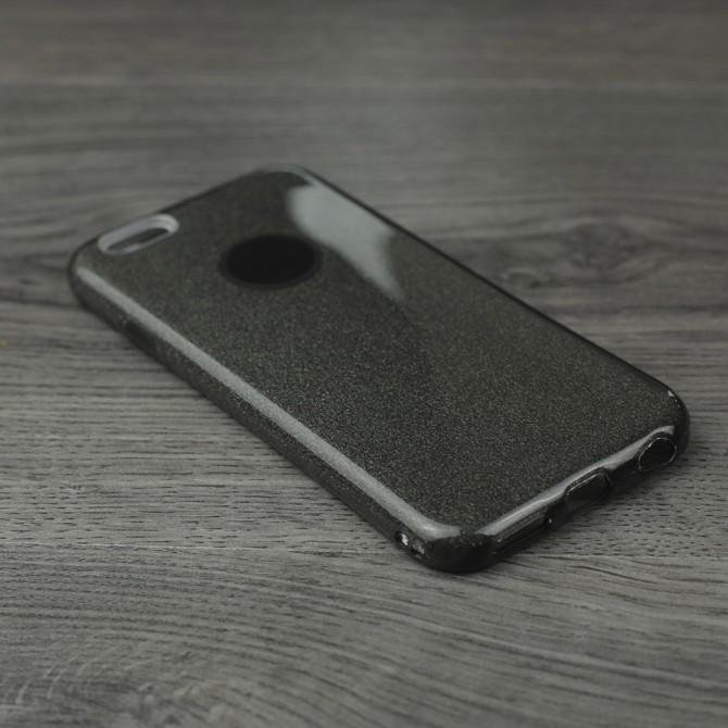 Чохол Silicone 3in1 Блискітки для iPhone 6+ Чорний-2