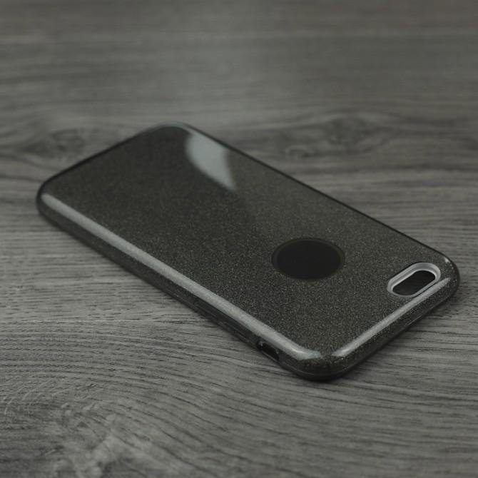 Чохол Silicone 3in1 Блискітки для iPhone 6+ Чорний-3