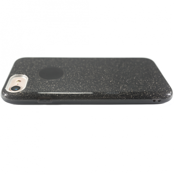 Чехол Silicone 3in1 Блёстки для iPhone 7 Чёрный-3