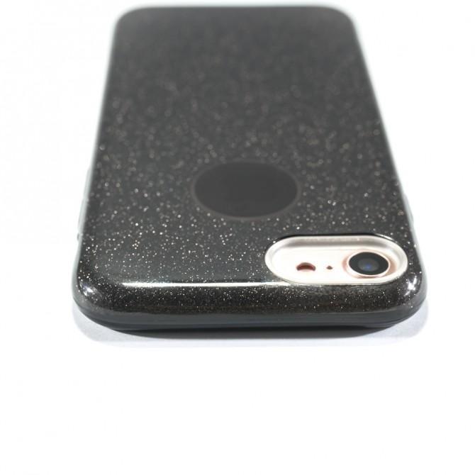 Чехол Silicone 3in1 Блёстки для iPhone 7 Чёрный-6
