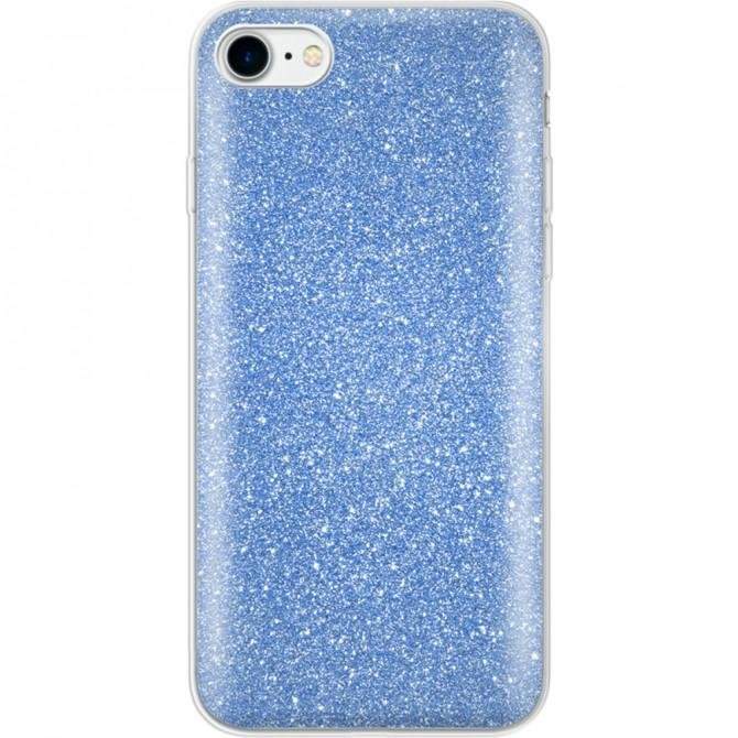 Чохол Silicone 3in1 Блискітки для iPhone 7 Синій-1