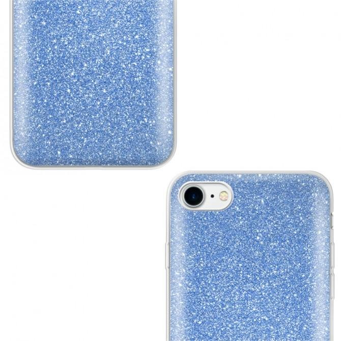 Чохол Silicone 3in1 Блискітки для iPhone 7 Синій-3