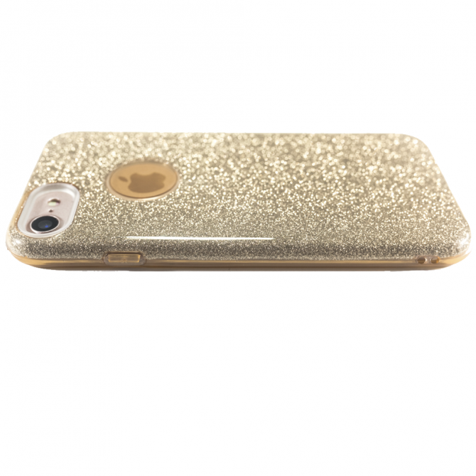Чехол Silicone 3in1 Блёстки для iPhone 7 Gold-3