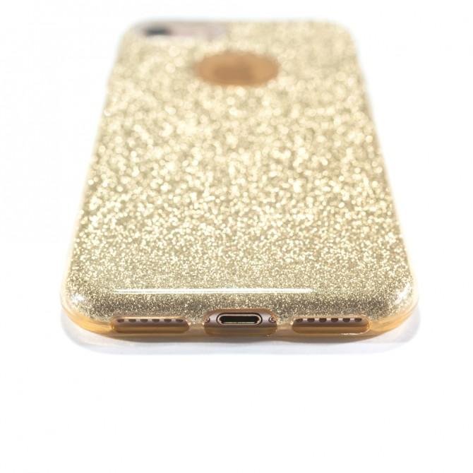 Чехол Silicone 3in1 Блёстки для iPhone 7 Gold-5