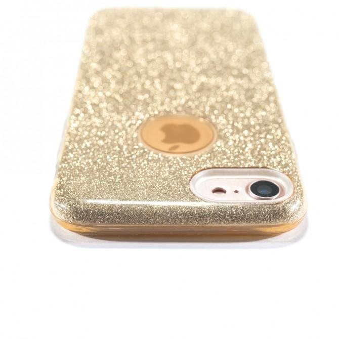 Чехол Silicone 3in1 Блёстки для iPhone 7 Gold-6