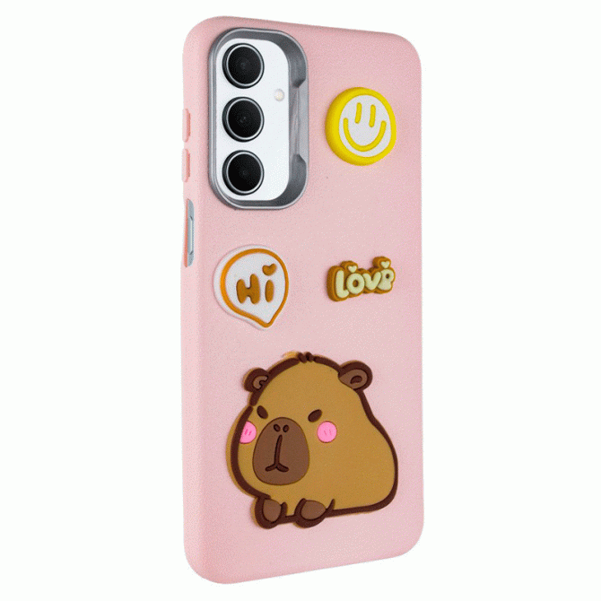 Чохол TPU Leather Toys для Samsung Galaxy A36 5G / A56 5G (Capybara / Pink)